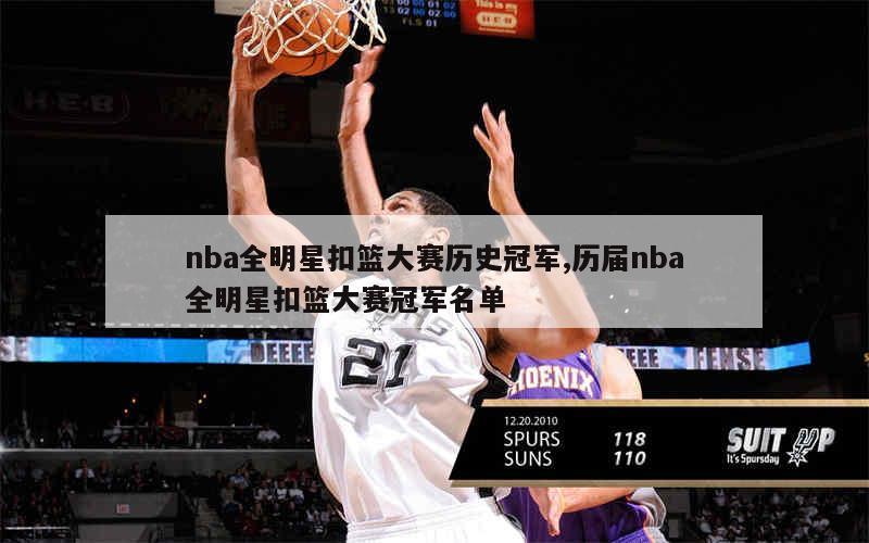 nba全明星扣篮大赛历史冠军,历届nba全明星扣篮大赛冠军名单