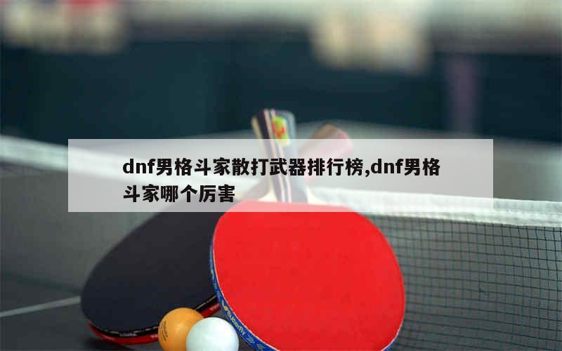 dnf男格斗家散打武器排行榜,dnf男格斗家哪个厉害