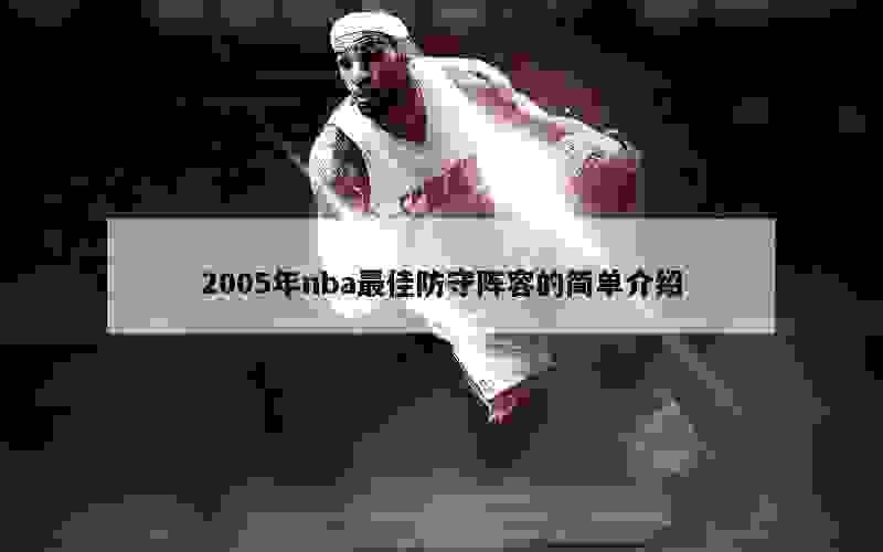 2005年nba最佳防守阵容的简单介绍