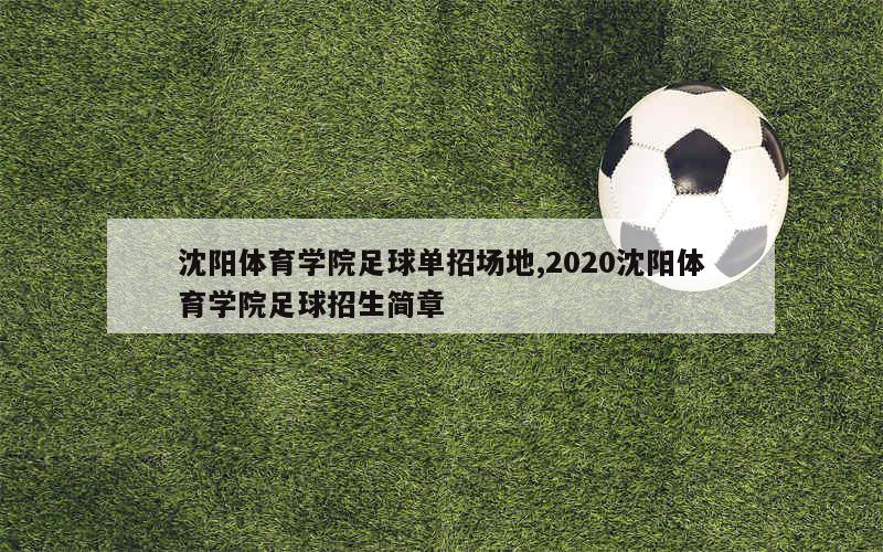 沈阳体育学院足球单招场地,2020沈阳体育学院足球招生简章